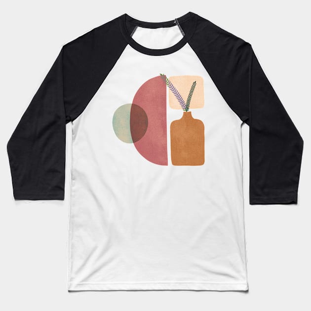 Minimalist Abstract Vase Grey Baseball T-Shirt by Hellbender Creations